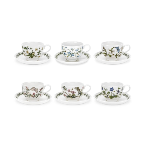 Set van 6 theekopjes met schotel in porselein Portmeirion Botanic Garden Aanbieding