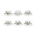 Set van 6 theekopjes met schotel in porselein Portmeirion Botanic Garden Aanbieding