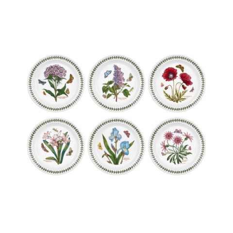 Set van 6 platte borden 20 cm in porselein Portmeirion Botanic Garden Aanbieding