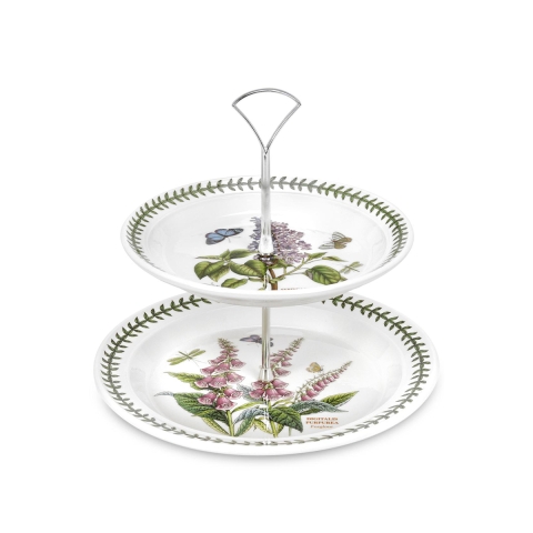 Porseleinen taartstandaard met 2 niveaus Portmeirion Botanic Garden Aanbieding
