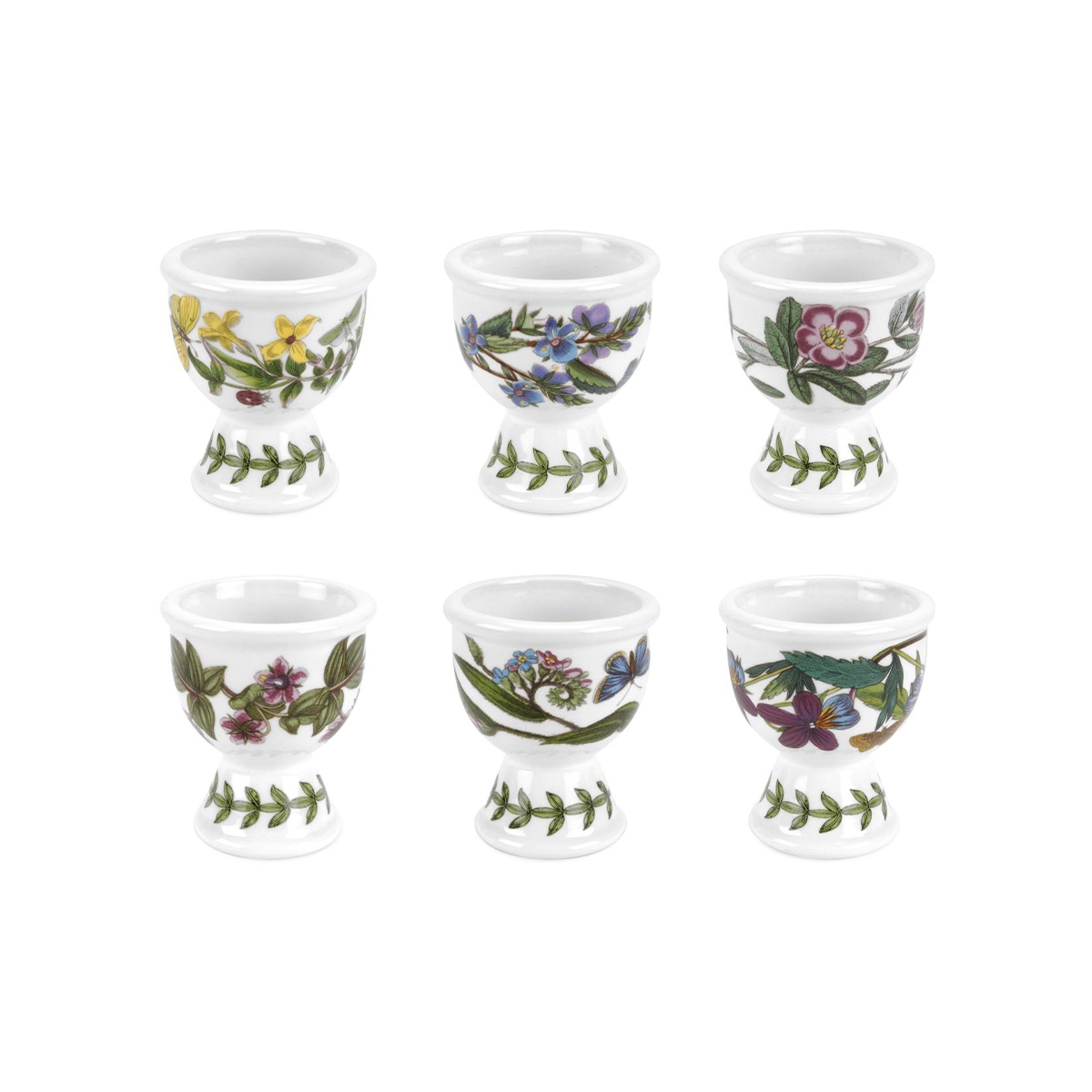 Set van 6 eierdopjes in porselein Portmeirion Botanic Garden Aanbieding Set van 6 eierdopjes in porselein Portmeirion Botanic Garden Aanbieding