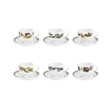 Set van 6 porseleinen koffiekopjes Portmeirion Botanic Garden Aanbieding