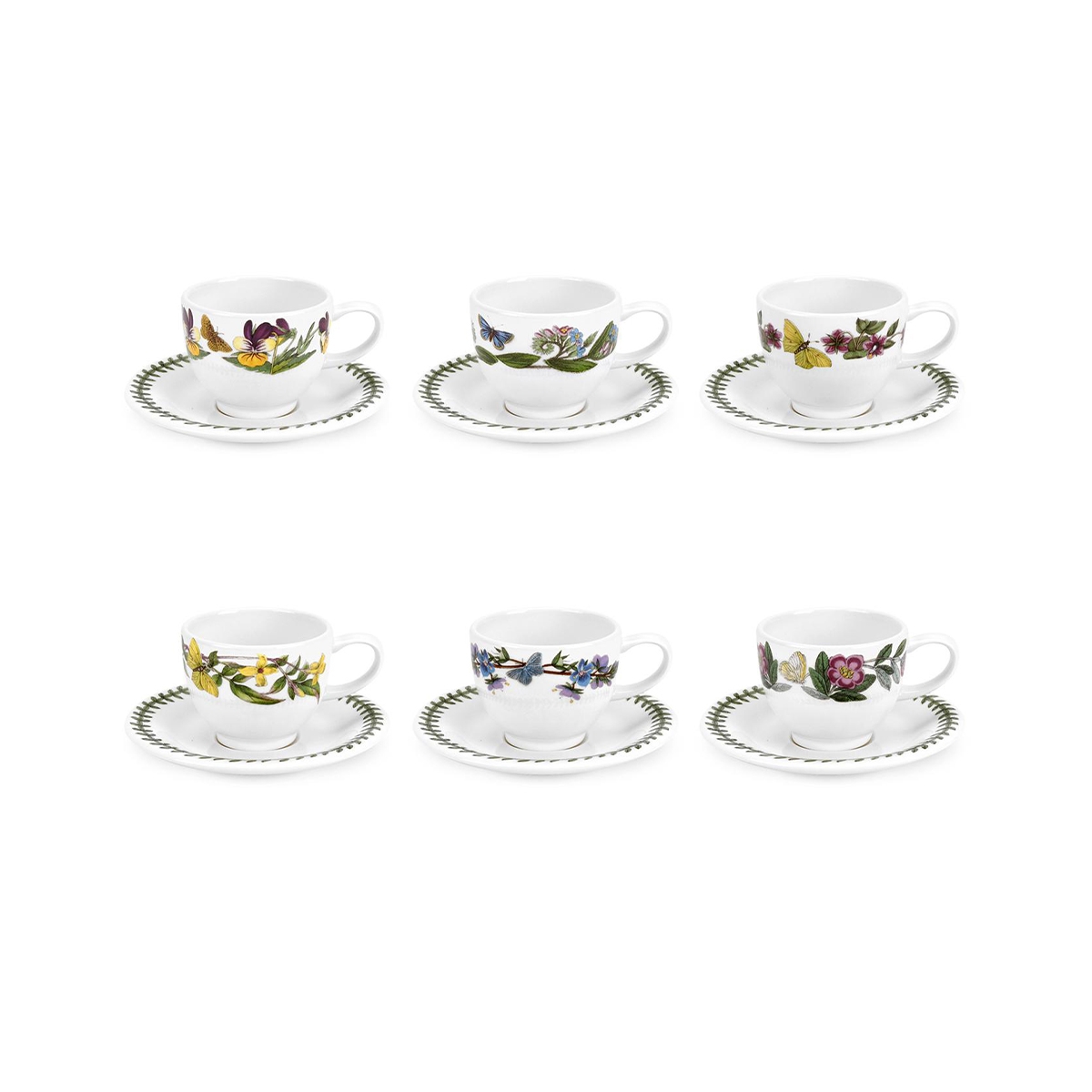 Set van 6 porseleinen koffiekopjes Portmeirion Botanic Garden Aanbieding Set van 6 porseleinen koffiekopjes Portmeirion Botanic Garden Aanbieding