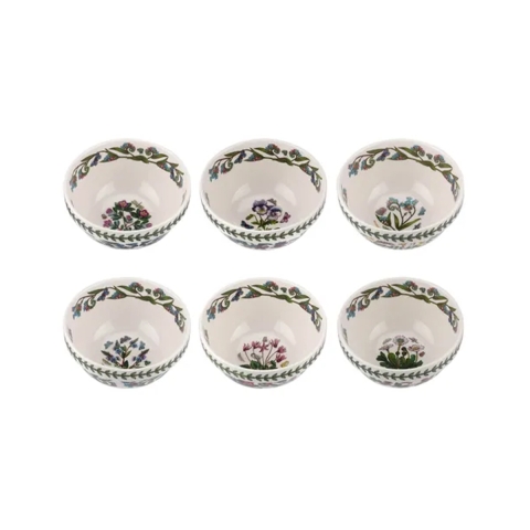 Set van 6 stapelbare porseleinen kommen 18 cm Portmeirion Botanic Garden Aanbieding