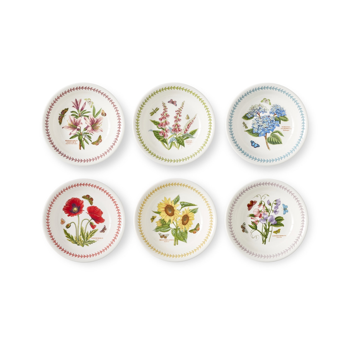 Set van 6 diepe borden 22cm in porselein Portmeirion Botanic Garden Meadow Aanbieding