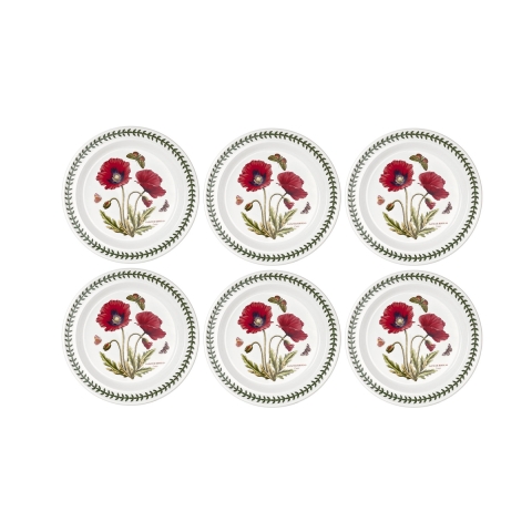 Set van 6 platte borden 26,7 cm in porselein Portmeirion Botanic Garden Aanbieding