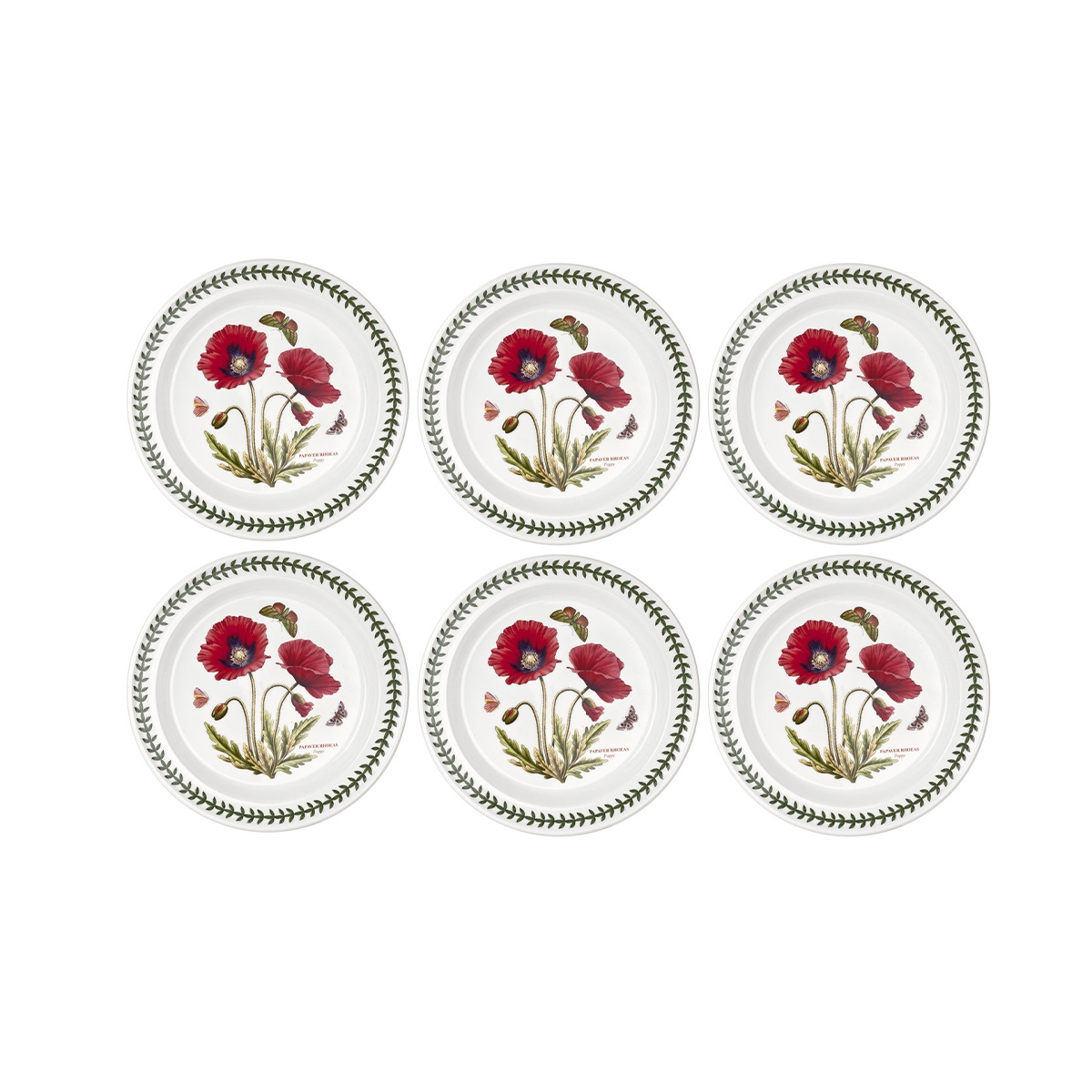Set van 6 platte borden 26,7 cm in porselein Portmeirion Botanic Garden Aanbieding Set van 6 platte borden 26,7 cm in porselein Portmeirion Botanic Garden Aanbieding
