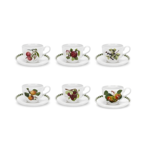 Set van 6 theekopjes met schoteltje in porselein Portmeirion Pomona Aanbieding