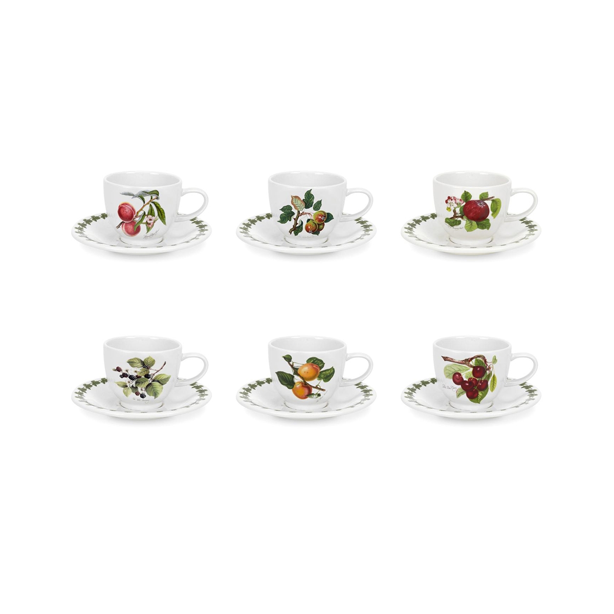 Set van 6 porseleinen koffiekopjes Portmeirion Pomona Aanbieding Set van 6 porseleinen koffiekopjes Portmeirion Pomona Aanbieding