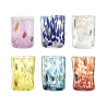 Set van 6 kleurrijke glazen waterglazen 10cm Murrine Aanbod