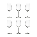 Set van 6 rode wijnglazen 22,5 cm met druppelontwerp keuken Sinfonia Aanbieding