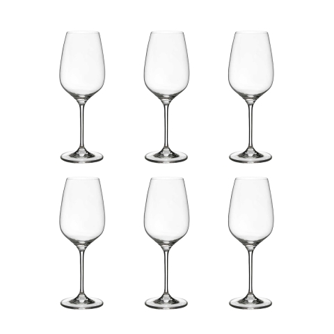 Set van 6 rode wijnglazen 22,5 cm met druppelontwerp keuken Sinfonia Aanbieding