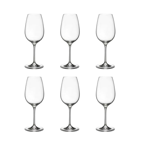 Set 6 witte wijnglazen design druppel keuken restaurant 21,5cm Aanbieding