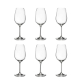 Set van 6 wijnglazen wit design druppel keuken restaurant 21,5 cm Aanbieding