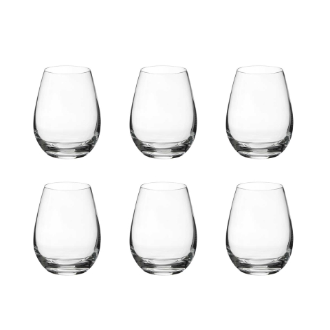 Set van 6 waterglazen 10 cm druppeldesign in kristalglas Sinfonia Aanbieding