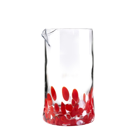 Rode glazen waterkan 0,5L met Venise decoraties voor op tafel. Aanbieding