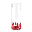 Venise glazen waterkan 0,9 liter met rode decoraties 21 cm Aanbieding