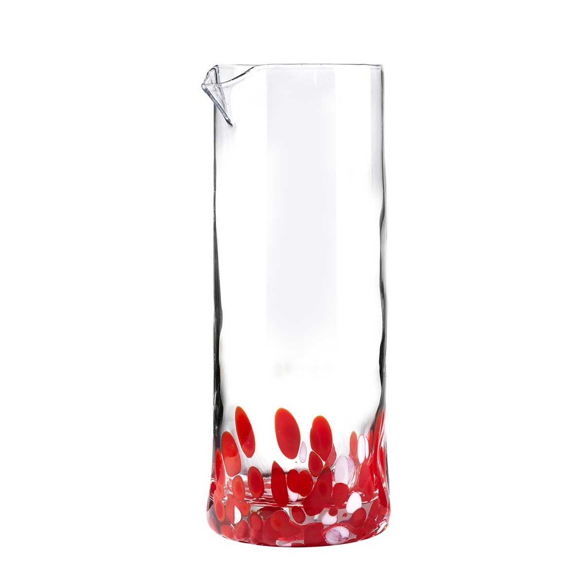 Venise glazen waterkan 0,9 liter met rode decoraties 21 cm Aanbieding Venise glazen waterkan 0,9 liter met rode decoraties 21 cm Aanbieding