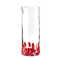 Venise glazen waterkan 0,9 liter met rode decoraties 21 cm Aanbieding