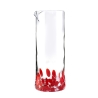 Venise glazen waterkan 0,9 liter met rode decoraties 21 cm Aanbieding