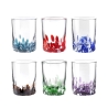 Set van 6 waterglazen, gemengde kleuren, decoraties, 10 cm, Venise Aanbod