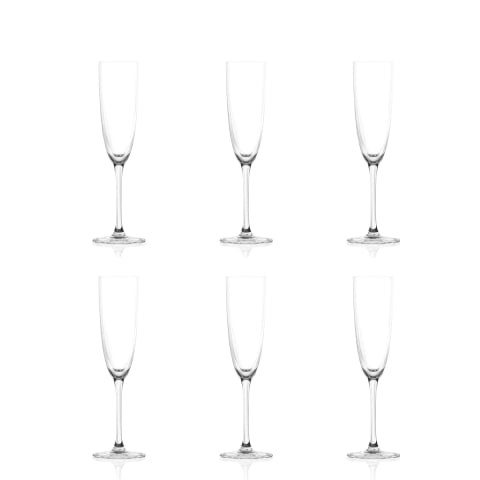 Set van 6 flûteglazen voor mousserende wijn champagne 165 ml in glas Tokyo Temptation Aanbieding