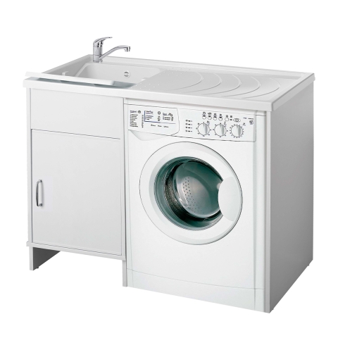 Mobiele wasbak en wasmachine-ombouw met 1 deur en omkeerbare wastafel 9008K Negrari Aanbieding