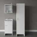 Witte PVC badkamer- en wasruimtekolomkast met deur D8FC9006K Negrari Voorraad