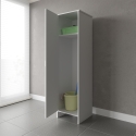 Witte PVC badkamer- en wasruimtekolomkast met deur D8FC9006K Negrari Korting