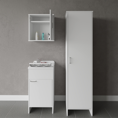 Set wasmeubel met wandkast en kolom Negrari COMP 5 Aanbieding