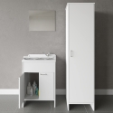 Set mobiele wasbak met spiegel en waskolom Negrari COMP 8 Aanbieding