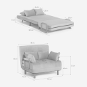 Poltrona bed in opvouwbare ruimtebesparende stof Deborah Twin Class 