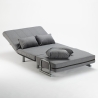 Stoffen slaapfauteuil 2-persoons opklapbare slaapbank Deborah Twin 