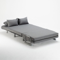 Stoffen slaapfauteuil 2-persoons opklapbare slaapbank Deborah Twin 
