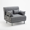 Stoffen slaapfauteuil 2-persoons opklapbare slaapbank Deborah Twin 