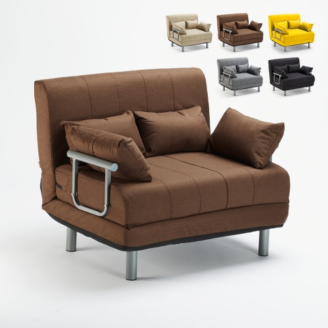 Stoffen slaapfauteuil 2-persoons opklapbare slaapbank Deborah Twin Aanbieding