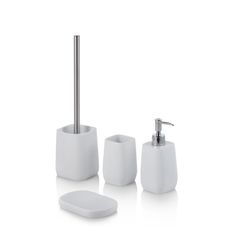 Badkamer accessoire set van witte hars Capua Aanbieding