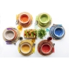 Set van 6 ronde placemats van gevlochten stro Ø38cm Spiral Color 