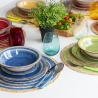 Set van 6 ronde placemats van gevlochten stro Ø38cm Spiral Color Verkoop