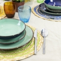 Set van 6 ronde placemats van gevlochten stro Ø38cm Spiral Color 