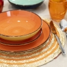 Set van 6 ronde placemats van gevlochten stro Ø38cm Spiral Color 