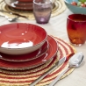 Set van 6 ronde placemats van gevlochten stro Ø38cm Spiral Color 