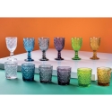 Set van 6 gekleurde glazen van 210 ml met bewerkte oppervlakte New Mexico Aanbod