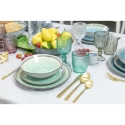 Set van 6 waterglazen 350ml met geometrisch reliëfpatroon 
