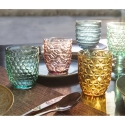 Set van 6 waterglazen 350ml met geometrisch reliëfpatroon Verkoop