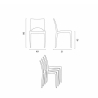 Beige vierkante tafel 90x90 cm met 4 gekleurde stoelen Elegance 