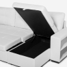 Slaapbank voor 3 personen met opberg-chaise longue USB-C boekenkast Civis. 