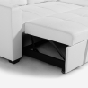 Slaapbank voor 3 personen met opberg-chaise longue USB-C boekenkast Civis. 