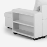 Slaapbank voor 3 personen met opberg-chaise longue USB-C boekenkast Civis. 