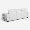 Slaapbank voor 3 personen met opberg-chaise longue USB-C boekenkast Civis. 